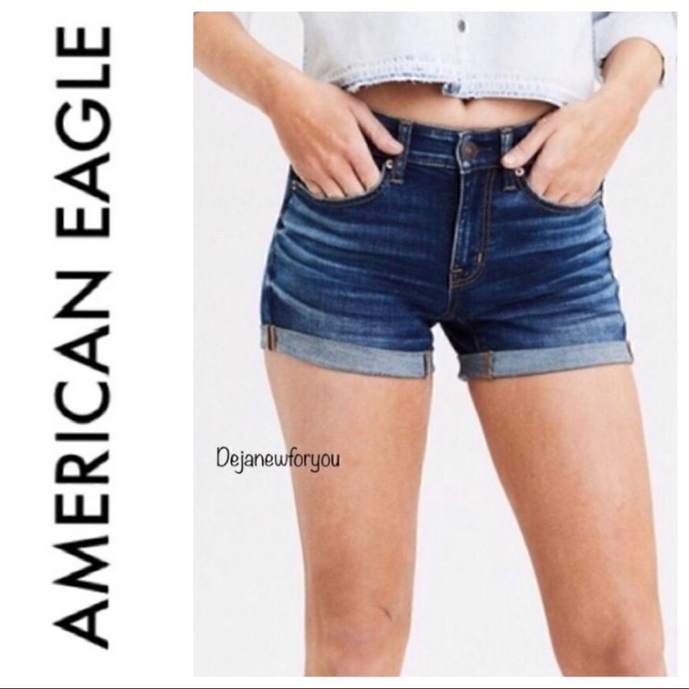 American Eagle Hi-Rise Shortie Jean Shorts